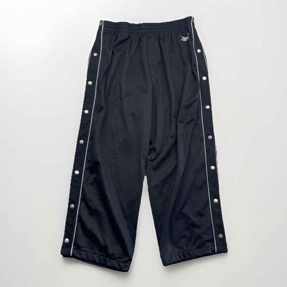 Vintage Y2K baggy Reebok Tearaway Snap Track pants Men XL Black Warm-Up Sports - Picture 1 of 11